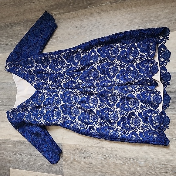 Eliza J Blue Lace Dress - Picture 11 of 15